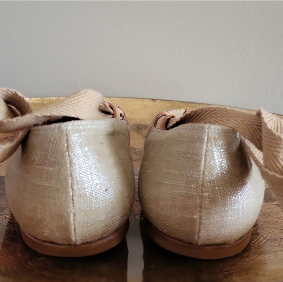 Joie Ankle Tie Canvas Ballet Flats - Picture 7 of 13